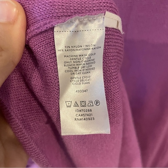 Lou & Grey Purple Mock Neck Tunic Sweater - Picture 6 of 7